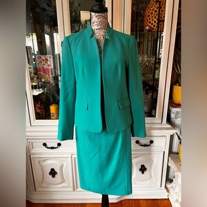 LOFT Teal Blazer 6P and Skirt 4 Suit Set